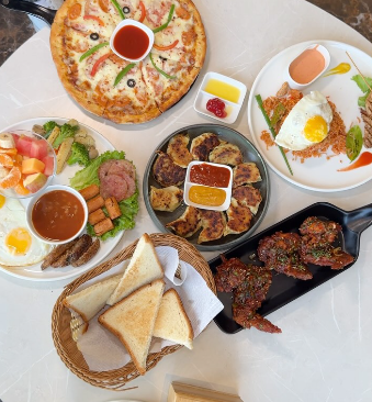 Breakfast and brunch menu spread